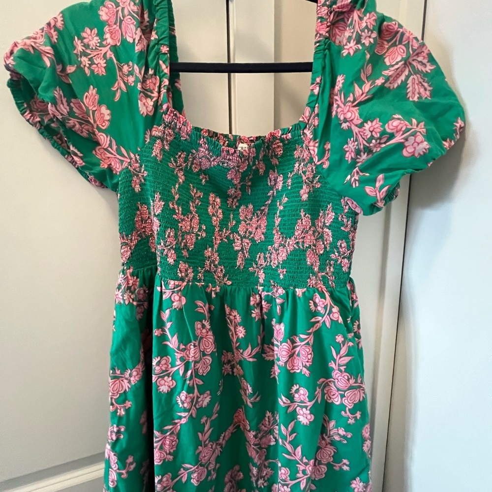 J. Crew green and pink floral summer dress - Picture 3 of 4